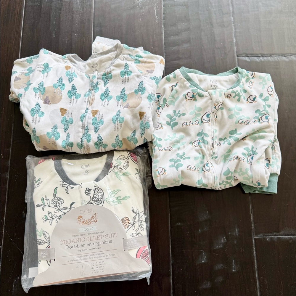 Next Design Sleep Suit L size TOG 1.0 Organic Cotton Bundle